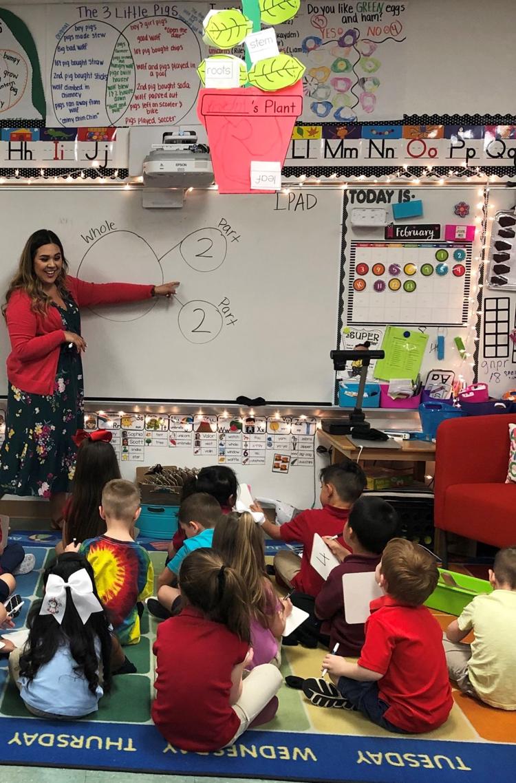 Erika Hernandez instructing elementary class.